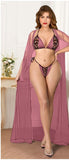 3-piece lingerie consisting of bra and underwear made of Lycra - with a chiffon robe