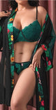 Lingerie 3 pieces - made of lace with a chiffon robe