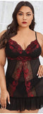 Lingerie chiffon with lace from the chest and front, with ruffles from the tail