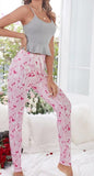 Two-piece cotton pajama set - with hearts print on the pants