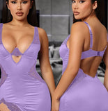 Lingerie Lycra with lace from the chest and sides, with a small opening on one side - open back