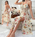 Floral chiffon lingerie open from both sides