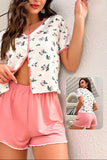 Two-piece cotton pajama - the top is floral