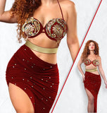 Dance suit - Lycra with beaded embroidery on the chest