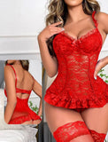 Lace lingerie with tulle from the back - with a long tulle socking - Dala3ny