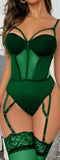 Lycra jumpsuit with tulle from the abdomen - open back