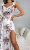 House dress made of floral lycra butter - open from one side