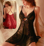 Lingerie made of lace and chiffon with an open back