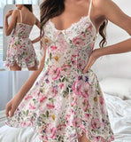 Lingerie made of floral chiffon with ruffles from the tail