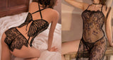 Two-piece lace lingerie with a butterfly from the back