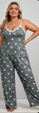 Two-piece pajamas made of butter with hearts print