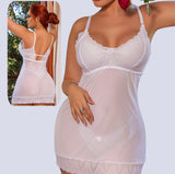 Lingerie made of chiffon with lace at the chest and tail