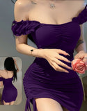 Lingerie Lycra - off shoulder - with ruffles from the side