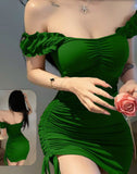 Lingerie Lycra - off shoulder - with ruffles from the side