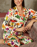 Satin pajama with different graphics