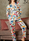 Satin pajama with different graphics