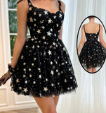 Tulle dress with star print
