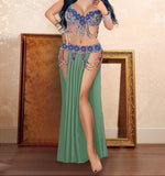 Belly dance suit - embroidered with colored beads
