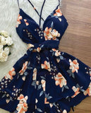 Short dress made of floral chiffon