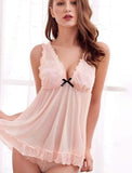 Lingerie made of chiffon with ruffles at the shoulders and tail