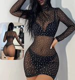 Lingerie made of Lycra and dotted Lycra chiffon