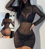 Lingerie made of Lycra and dotted Lycra chiffon