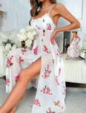 Lingerie made of floral chiffon with open sides