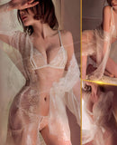 Lingerie 3 pieces made of lace and chiffon