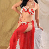 Two-piece belly dance suit - embroidered with pearls