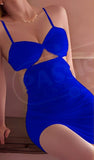 Lingerie made of chiffon with Lycra at the chest and open sides