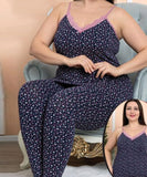 Two-piece pajama made of Lycra cotton  with a lace around the chest
