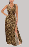 Long House dress- tiger-  made of Lycra butter, open on one side and open in the middle