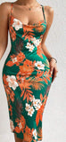 Dress made of floral cotton - open back