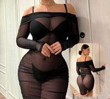 Three-piece lingerie made of Lycra and chiffon