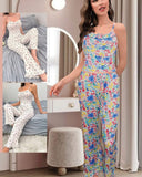 Two-piece pajamas made of floral cotton