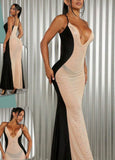 Long house dress made of Lycra chiffon