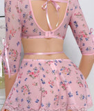 Two-piece lingerie made of chiffon - with lace around the edges