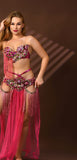 Belly dance suit made of tulle with handmade embroidery