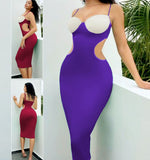 Long dress made of Lycra with open sides