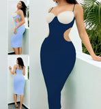 Long dress made of Lycra with open sides