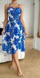 House dress made of floral chiffon- open in one side