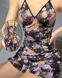 Lingerie made of floral chiffon - ruffled