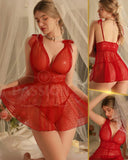 Lingerie made of dotted chiffon and lace