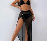 Three-piece lingerie made of Lycra and chiffon