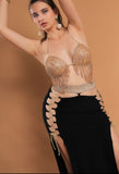 Belly dance suit made of Lycra with shiny beaded embroidery