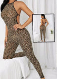 Tiger jumpsuit made of Lycra, open back