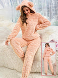 Two-piece pajamas made of fur