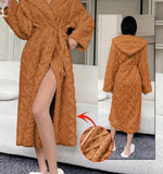 Long robe made of fur