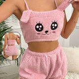 Two-piece pajamas made of fur