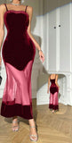 Long dress made of velvet and tulle